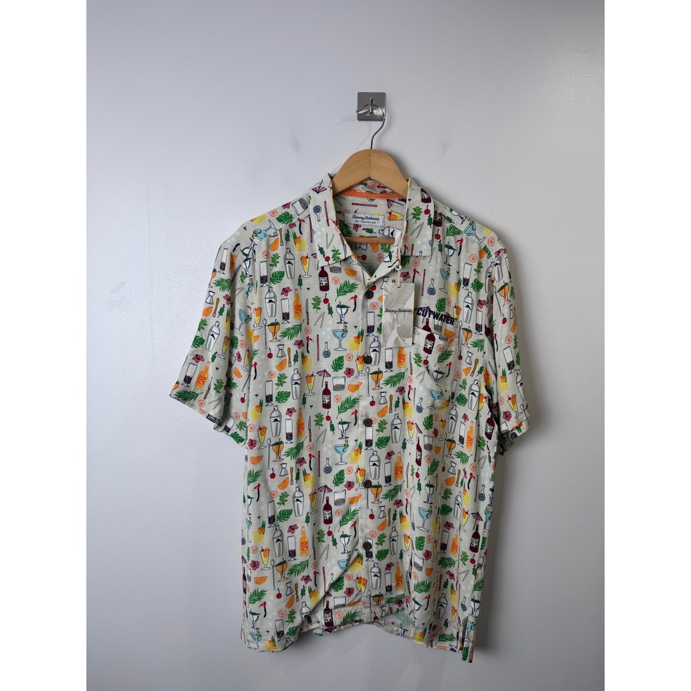 NWT Tommy Bahama Men Foggy Dew Veracruz Cay Lemon Lounge Cocktail Shirt Medium